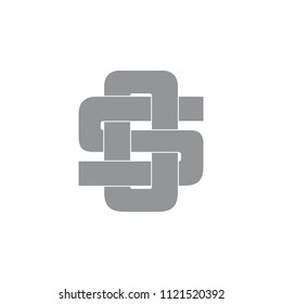 letters os linked design logo vector