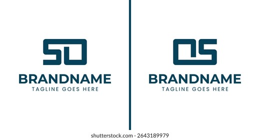 Letras SO e Conjunto de Logotipos Monográficos OS, adequado para qualquer marca com iniciais OS ou SO