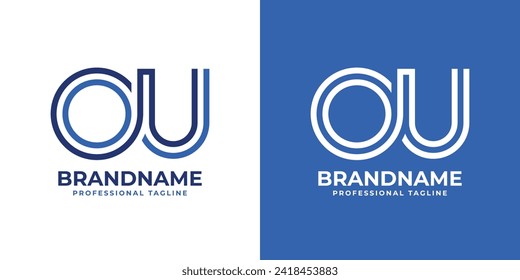 Letters OU Line Monogram Logo, suitable for business with OU or UO initials