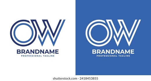 Logotipo de monograma de la línea OW, adecuado para negocios con iniciales OW o WO