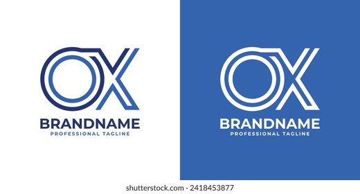 Letters OX Line Monogram Logo, suitable for business with OX or XO initials