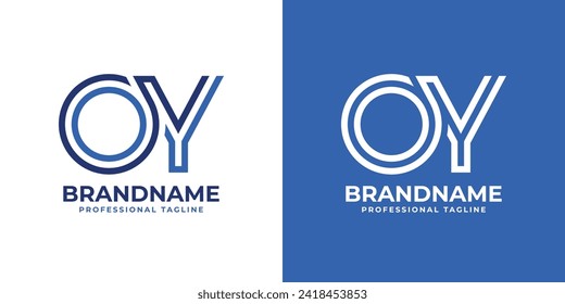 Letters OY Line Monogram Logo, suitable for business with OY or YO initials