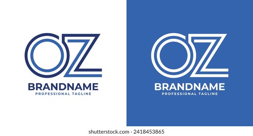 Letters OZ Line Monogram Logo, suitable for business with OZ or ZO initials