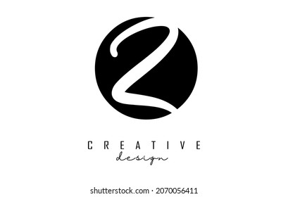 Letters OZ logo with a minimalist design. Letters O and Z with geometric and handwritten typography. Creative Vector Illustration with letters.