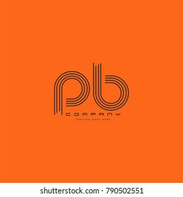 Letters P B joint logo icon. Stroke letter vector element.
