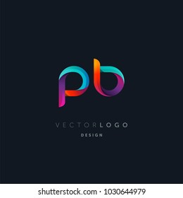 Letters P B logo, multi colour letters icon vector template.