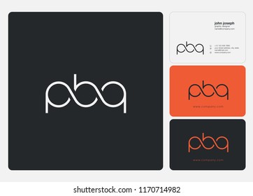 Letters P B Q Joint logo icon with business card vector template.