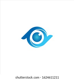 letters p and d with eye shapes, logo vector illustration