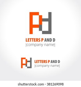 Letters P and D, logo design