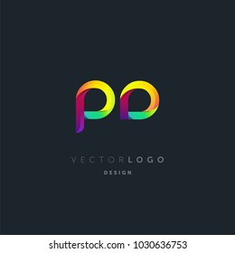 Letters P D logo, multi colour letters icon vector template.

