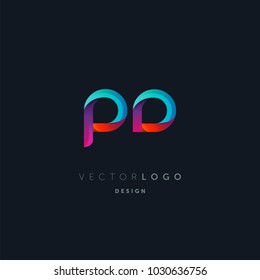 Letters P D logo, multi colour letters icon vector template.

