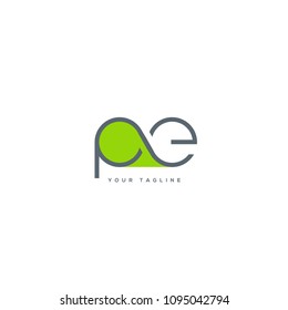 Letters P & E joint logo icon vector template.

