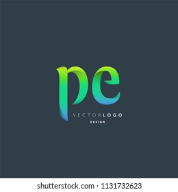 Letters P E logo icon vector template.