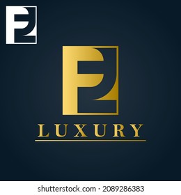 Letters P, F, E, Z and numbers 2, 3 luxury monogram logo design. Golden negative space best for Hotel, Spa, Restaurant, VIP, Fashion and Premium brand identity.