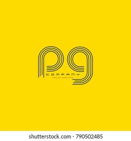 Letters P G joint logo icon. Stroke letter vector element.
