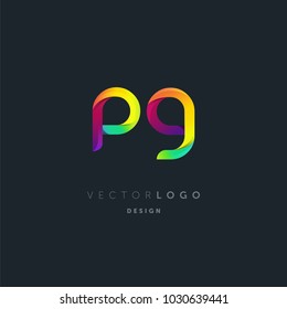 Letters P G logo, multi colour letters icon vector template.

