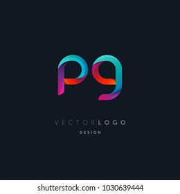 Letters P G logo, multi colour letters icon vector template.

