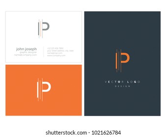 Letters I P, I & P joint logo icon with business card vector template.