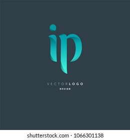 Letters I & P joint logo icon vector element.
