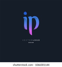 Letters I & P joint logo icon vector element.
