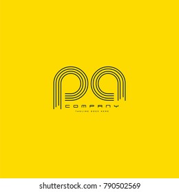 Letters P A joint logo icon. Stroke letter vector element.
