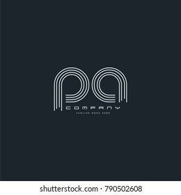 Letters P A joint logo icon. Stroke letter vector element.
