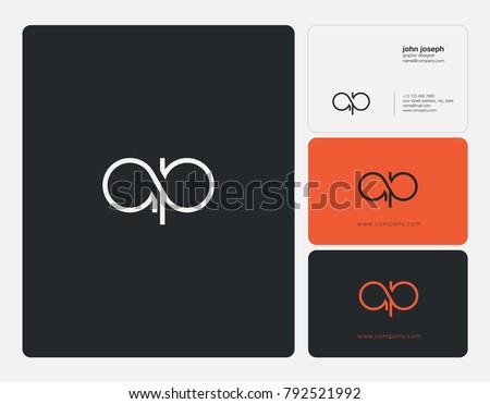 Letters A P joint logo icon with business card vector template.
 Imagine de stoc © 