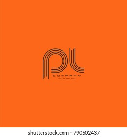 Letters P L joint logo icon. Stroke letter vector element.
