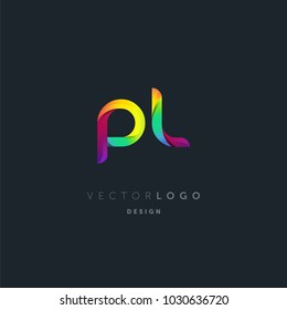 Letters P L logo, multi colour letters icon vector template.

