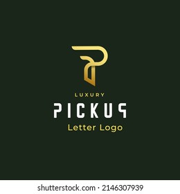 Diseño del logotipo del monograma de la línea P. Emblema lineal minimalista elegante. Elegante elemento vectorial de lujo. Logotipo de negocio premium. Símbolo gráfico del alfabeto para la identidad empresarial
