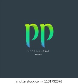 Letters P P logo icon vector template.