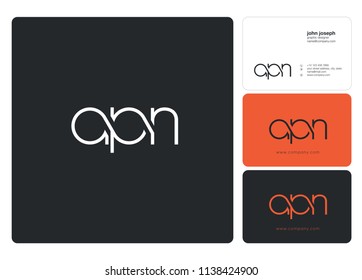 Letters A P N Joint logo icon with business card vector template.