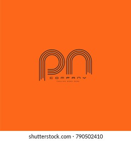 Letters P N joint logo icon. Stroke letter vector element.
