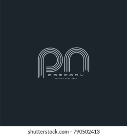 Letters P N joint logo icon. Stroke letter vector element.
