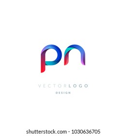 Letters P N logo, multi colour letters icon vector template.

