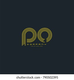 Letters P O joint logo icon. Stroke letter vector element.
