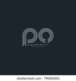 Letters P O joint logo icon. Stroke letter vector element.
