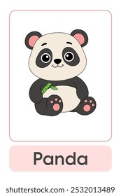 Letters P is for Panda. Animal Flashcard printable learn letters Alphabet abc english for kids education and game activity. Kindergarten and preschool worksheets printable for kids.