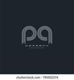Letters P Q joint logo icon. Stroke letter vector element.
