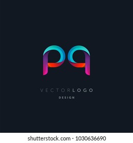 Letters P Q logo, multi colour letters icon vector template.


