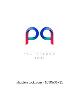 Letters P Q logo, multi colour letters icon vector template.

