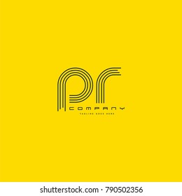 Letters P R joint logo icon. Stroke letter vector element.
