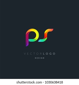 Letters P S, P & S logo, multi colour letters icon vector template.

