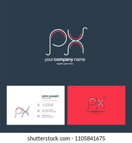 Letters P X joint logo icon with business card vector template.