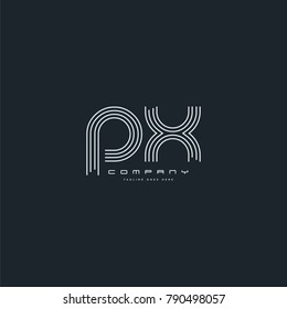 Letters P X joint logo icon. Stroke letter vector element.
