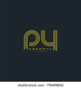 Letters P Y joint logo icon. Stroke letter vector element.
