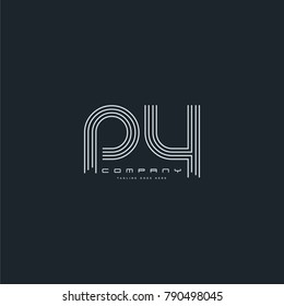 Letters P Y joint logo icon. Stroke letter vector element.
