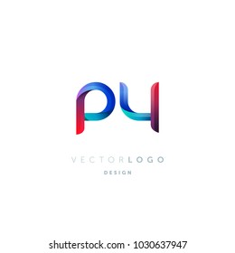 Letters P Y, P & Y logo, multi colour letters icon vector template.

