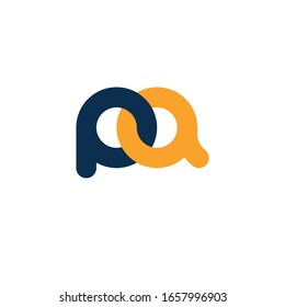 Letras pa logotipo enlazadas Formas circular tipo conectado fuente Diseño combinado mínimo Concepto redondeo innovador Icono de bucle simple Estilo de forma de signo moderno Plantilla vectorial limpia Etiqueta monográfica redondeada