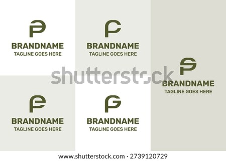 Letters PA PC PE PG PS Luxury Logo Set, for AP CP EP GP SP Initials